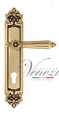 Дверная ручка Venezia на планке PL96 мод. Castello (франц. золото) под цилиндр